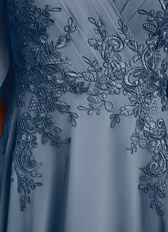 Azazie Tilda Vestidos para mãe da noiva Vestido Crepúsculo de Chiffon de Linha A com Renda image6