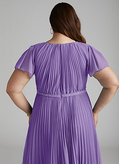 Azazie Kara Modest Bridesmaid Dresses A-Line Pleated Chiffon Floor-Length Dress image14