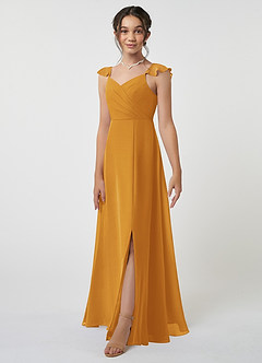 Azazie Amada Junior Jurk van Chiffon met A-Lijn Ruches Boterbabbelaar image3