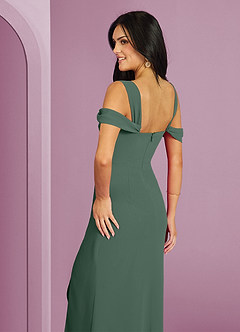 Barbie ♥ Azazie Bridesmaid Dresses Eucalyptus A-Line Off the Shoulder Chiffon Dress image2