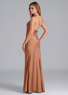Azazie Seema Bridesmaid Dresses Bronzer Mermaid Corset Stretch Satin Dress image6