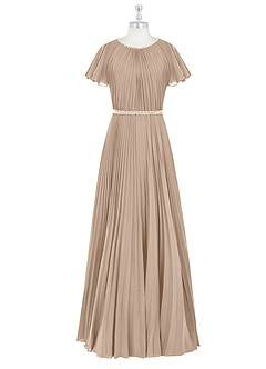 Azazie Kara Modest Bridesmaid Dresses A-Line Pleated Chiffon Floor-Length Dress image7