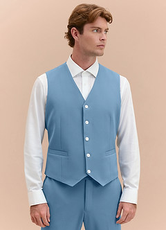 front James Azul Acero Chaleco de traje