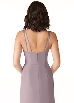 Azazie Leo Bridesmaid Dresses Dusk Mermaid V-Neck Pleated Chiffon Dress image6