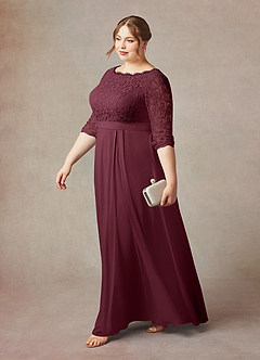 Azazie Lucianna Kleider für die Brautmutter A-Linie Spitze Kleid Cabernetrot image10