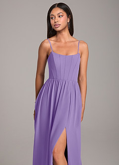 Azazie Kailee Bridesmaid Dresses Tahiti A-Line with Pockets Chiffon Dress image2