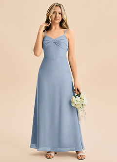 Azazie Jordyn Junior Linia A Dekolt w kształcie serca Szyfon Długość podłogi Młodsza druhna Sukienka image5