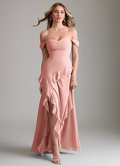 Azazie Sloane Bridesmaid Dresses Rosette A-Line Sweetheart Neckline Chiffon Dress image5