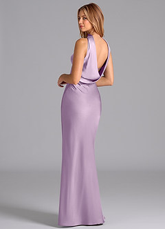 Azazie Lusinda Bridesmaid Dresses Frosted Lilac Mermaid Strapless Stretch Satin Dress image2