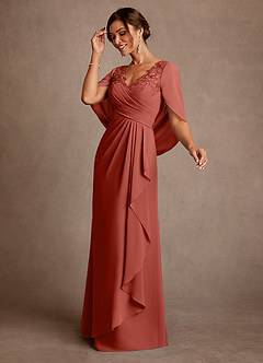 Azazie Santa Clara Moeder van de bruid jurken A-Lijn Jurk van Kant Terracotta image4