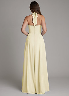 Azazie Irina Bridesmaid Dresses Lemon Sorbet A-Line Pleated Chiffon Dress image3