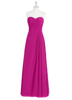 Azazie Arabella Allure Bridesmaid Dresses Fuchsia A-Line Sweetheart Neckline Chiffon Convertible Dress image10