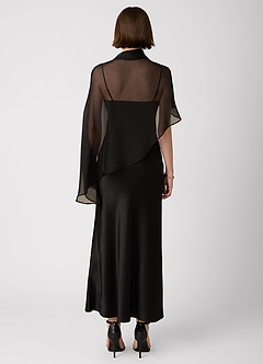 Crystle Black 100% Washable Silk Maxi Dress image4