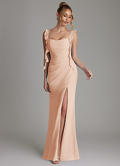 Azazie Jessamine Bridesmaid Dresses English Rose Mermaid Corset Chiffon Dress image4