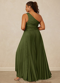 Christian Siriano Bridal for Azazie 1008 Brautjungfernkleider A-Linie One-Shoulder Stretch-Satin Kleid Olivgrün image14