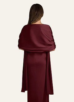 front Azazie Xale De Cetim Elástico De Cor Correspondente