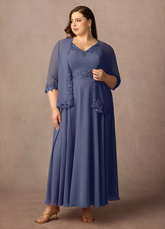 Azazie Devana Mother of the Bride Dresses Stormy A-Line Sequins Chiffon Dress image7