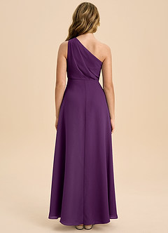 Azazie Phaedra Junior Grape A-Line Pleated Chiffon Dress image2