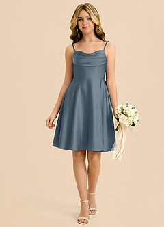 Azazie Bear Junior Twilight A-Line Sweetheart Neckline Stretch Satin Dress image1