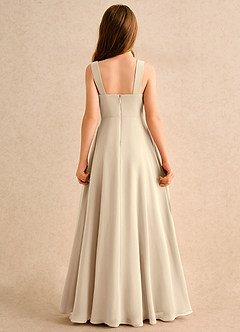 Azazie Makani Junior Formal Abiti da Ragazza di Fiori Abito A-Line in Chiffon Scollo a Cuore Champagne image2