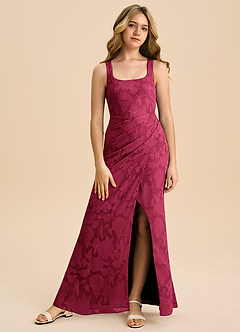 Azazie Mero Junior Klä av Tubklänning i Blommig Utbrändhet Plisserad image4