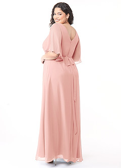 Azazie Cierra Bridesmaid Dresses Rosette A-Line V-Neck Chiffon Dress image12