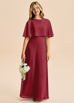 Azazie Maris Junior Abito A-Line in Chiffon Melograno image5