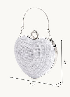 front Shimmering Heart Clutch