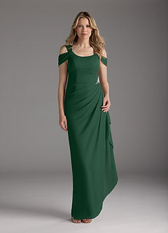 Azazie Weitzman Mother of the Bride Dresses Dark Green Sheath Sequins Mesh Dress image3