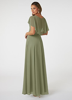 Azazie Jamie Brautjungfernkleider A-Linie Chiffon Kleid Pistazie image4