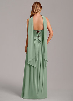 Azazie Cadence Bridesmaid Dresses Matcha A-Line Corset Stretch Satin Convertible Dress image4