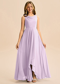 Azazie Mannie Junior Klä av A-Line i Chiffong Plisserad image3