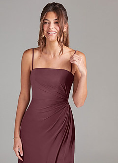 Azazie Aliani Bridesmaid Dresses Sangria Sheath Strapless Chiffon Convertible Dress image2