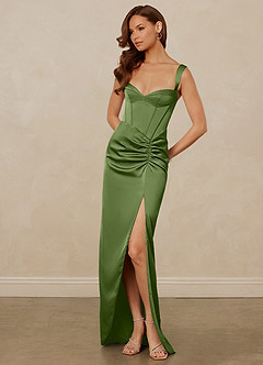 Christian Siriano Bridal for Azazie 1017 Bridesmaid Dresses Juniper Sheath Sweetheart Neckline Stretch Satin Dress image3