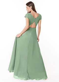 Azazie Hainsly Jurken voor bruidsmeisjes Jurk van Chiffon met A-Lijn Sweetheart Halslijn Matcha image4