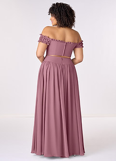 Barbie ♥ Azazie Bridesmaid Dresses Vintage Mauve A-Line Off the Shoulder Chiffon Convertible Dress image9