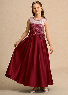 Azazie Candy Girl Flower Girl Klänningar Klä Balklänning i Matt satäng Rosett image4