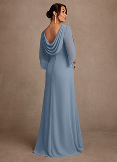 Azazie Anaheim Abiti per la Madre della Sposa Abito A-Line in Chiffon Plissettato Blu Polveroso image2