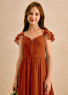 Azazie Meimei Girls Formal Flower Girl Klänningar Klä A-Line i Chiffong Plisserad image6