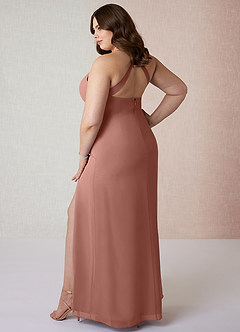 Azazie Manila Bridesmaid Dresses Cedar Rose Sheath V-Neck Chiffon Dress image10