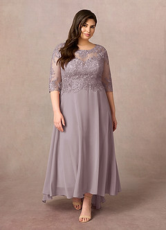 Azazie Monza Mother of the Bride Dresses Dusk A-Line Lace Chiffon Dress image7