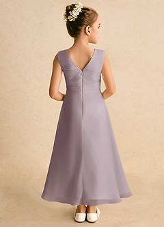 Azazie Edelweiss Flower Girl Dresses Dusk A-Line Pleated Chiffon Dress image6