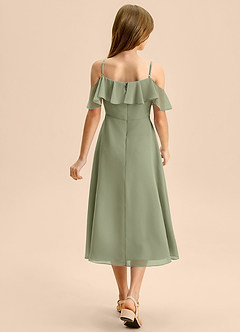 Azazie Kamilla Junior Klä av A-Line i Chiffong Av axeln image2