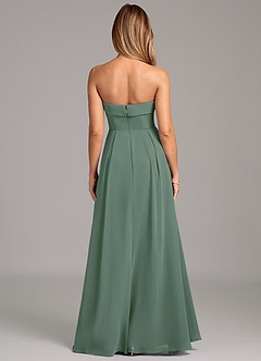 Azazie Lucienne Bridesmaid Dresses Eucalyptus A-Line Strapless Chiffon Convertible Dress image5