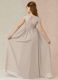 Azazie Delevingne Junior Frost A-Line Lace Chiffon Dress image2