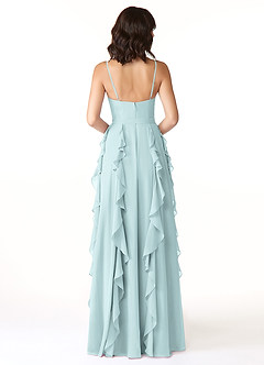 Azazie Peyton Bridesmaid Dresses Mist A-Line Ruched Chiffon Dress image2