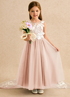 Azazie Mixie Flower Girl Dresses English Rose Ball-Gown Lace Dress image6
