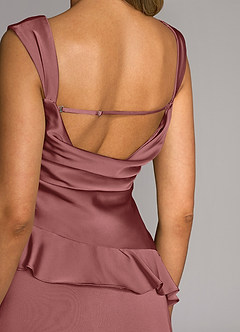 Azazie Sloane Bridesmaid Dresses Amethyst A-Line Sweetheart Neckline Stretch Satin Dress image6