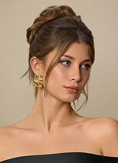 front 18K Gold Plated Stainless Steel Geometric Earrings