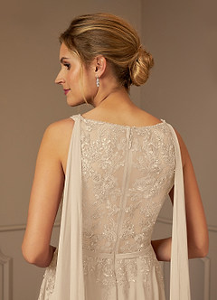 Azazie Joules Mother of the Bride Dresses Champagne A-Line Sequins Chiffon Dress image8